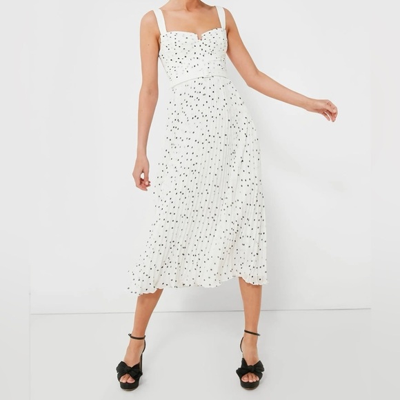 🖤NWOT Self-Portrait Polka Dot Chiffon Midi Dress - Picture 2 of 13